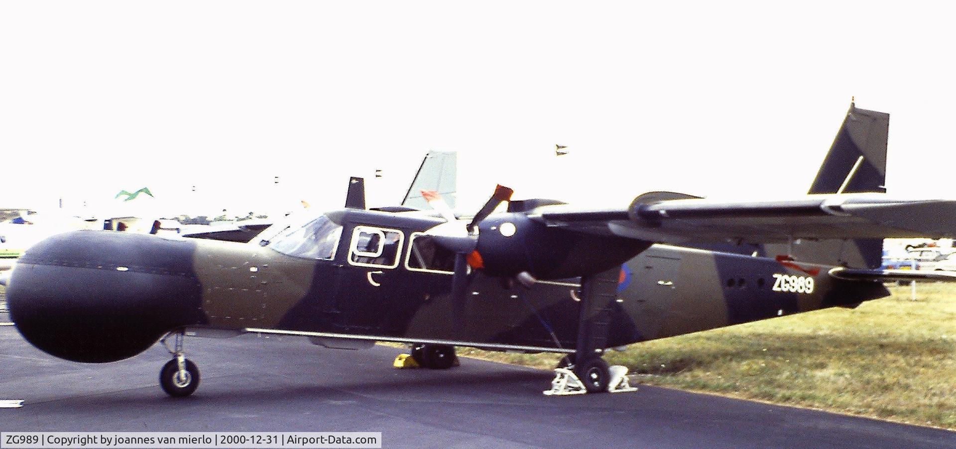 ZG989, 1982 Pilatus Britten-Norman BN-2T Islander/ASTOR C/N 2140, scan from slide