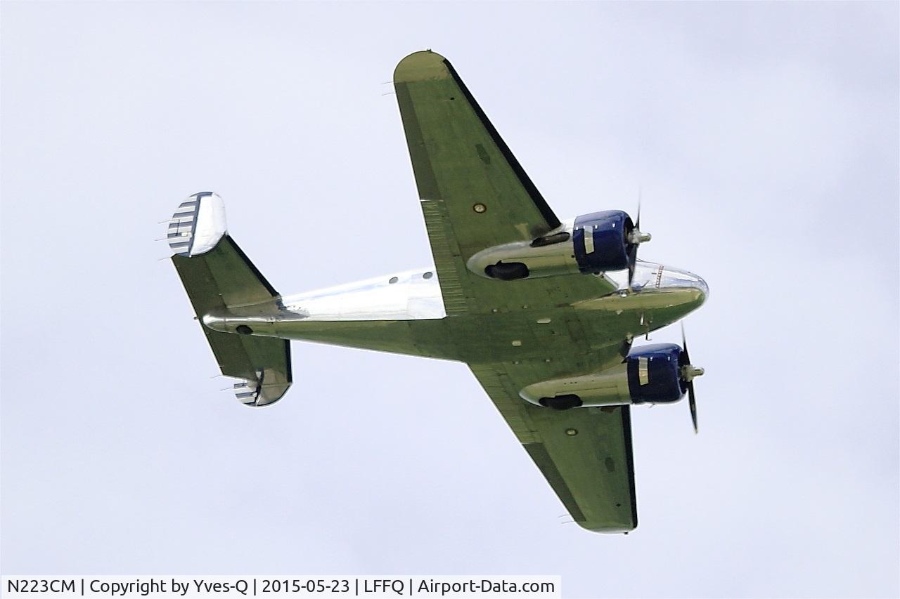 N223CM, 1952 Beech D18S C/N CA223, Beech D18S, On display, La Ferté-Alais airfield (LFFQ) Airshow 2015