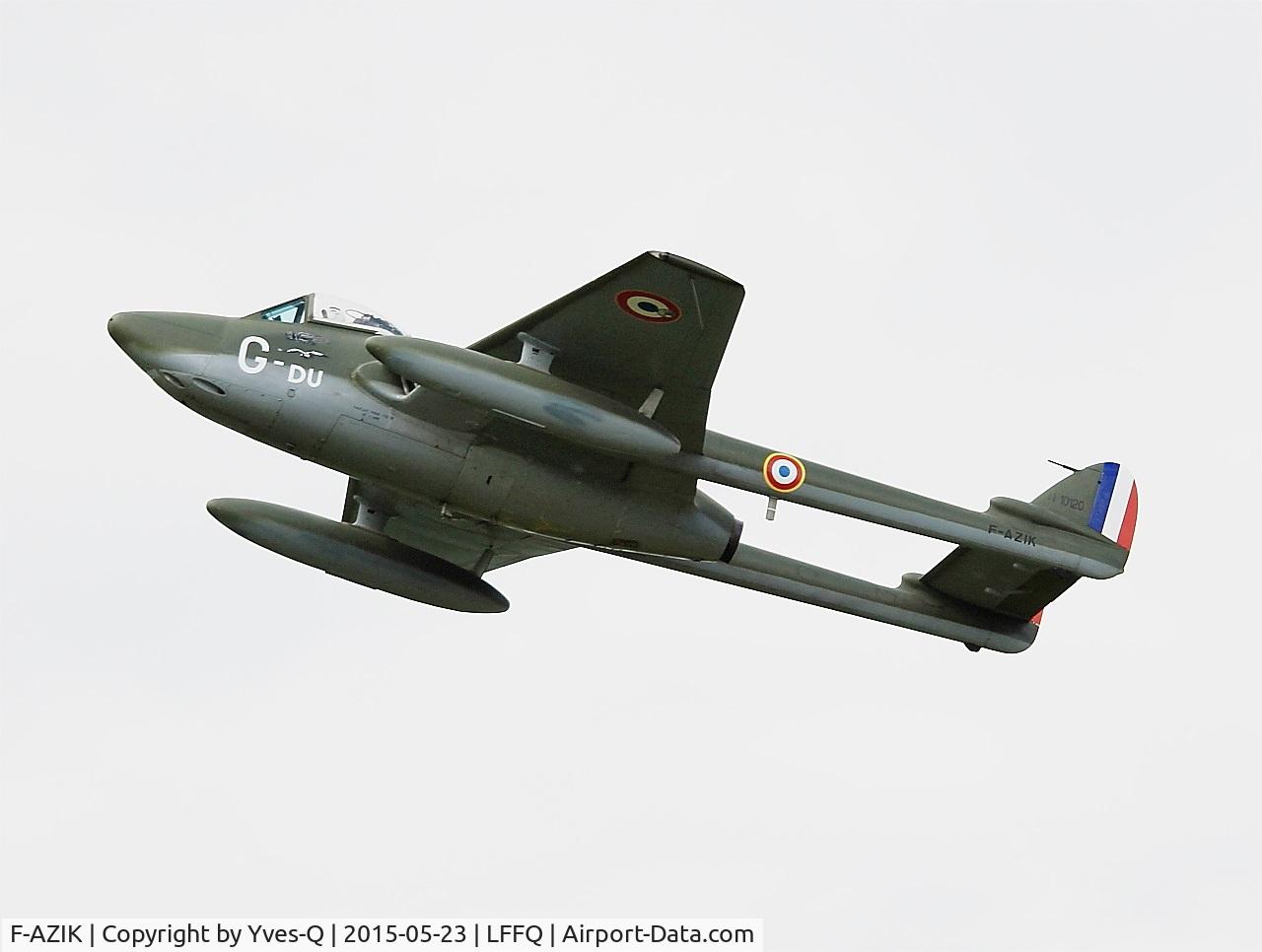 F-AZIK, De Havilland (FFA) Vampire FB.6 (DH-100) C/N 700, De Havilland Vampire FB.6, On display, La Ferté-Alais airfield (LFFQ) Airshow 2015