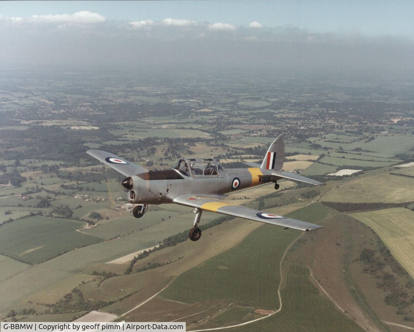 G-BBMW, 1950 De Havilland DHC-1 Chipmunk T.10 C/N C1/0641, over the south downs