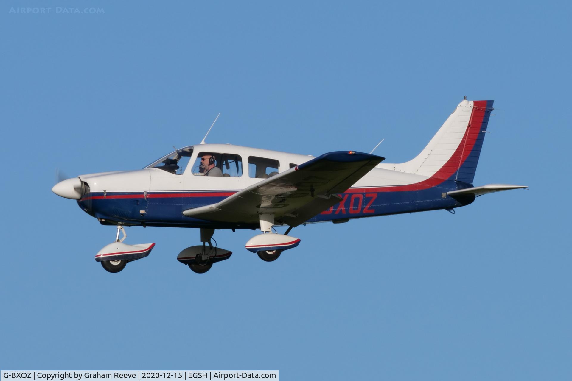 G-BXOZ, 1977 Piper PA-28-181 Cherokee Archer II C/N 28-7790173, Landing at Norwich.