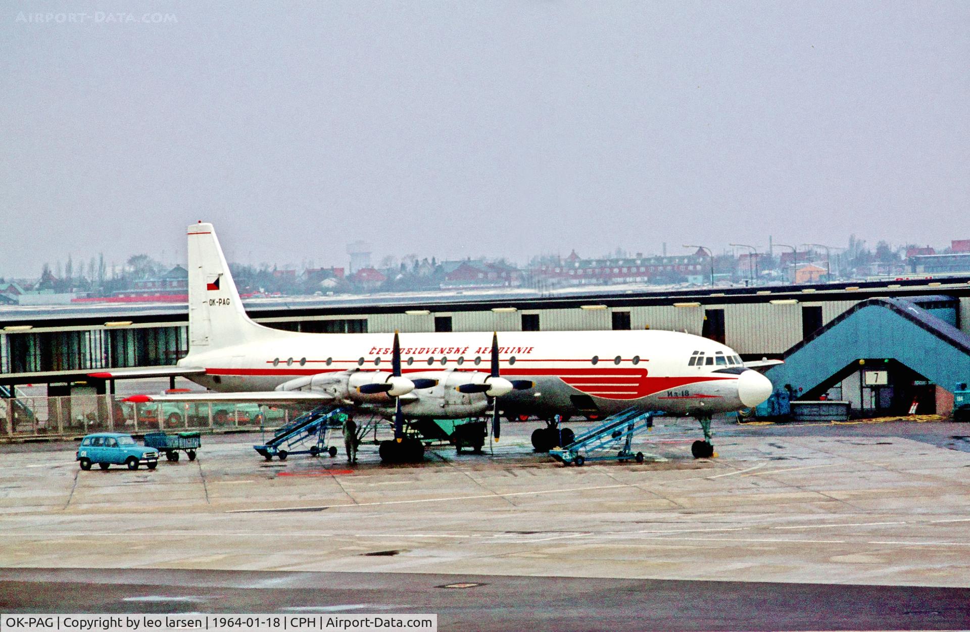 OK-PAG, 1961 Ilyushin Il-18V C/N 181004201, Copenhagen 18.1.1964