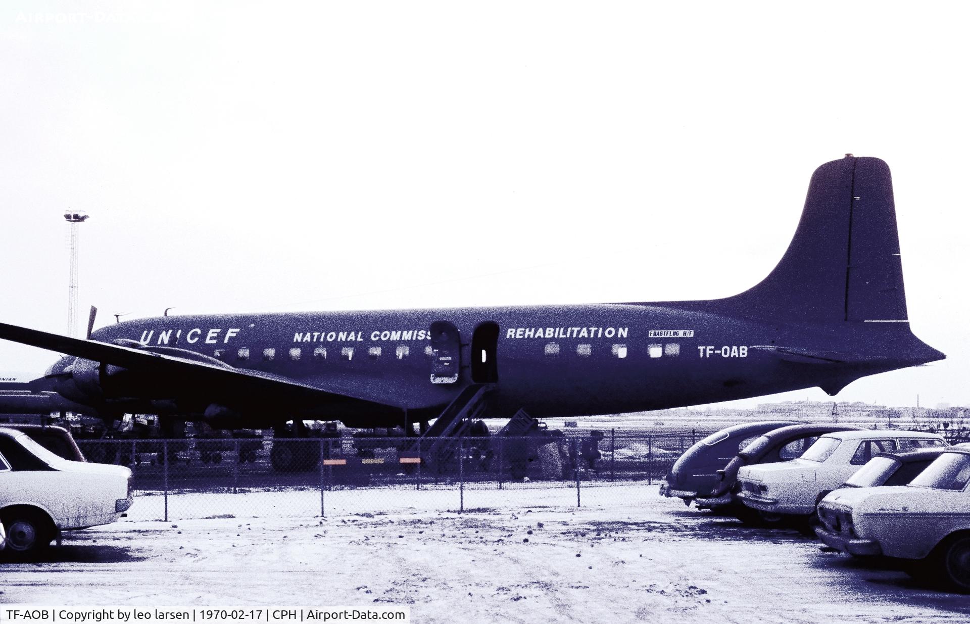 TF-AOB, 1956 Douglas DC-6B C/N 45067, Copenhagen 17.2.1970