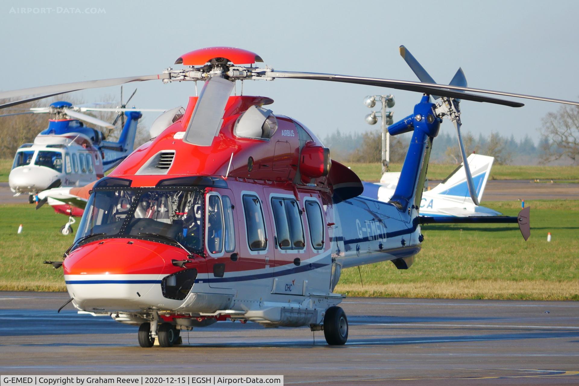 G-EMED, 2019 Airbus Helicopters EC-175B C/N 5039, Parked at Norwich.