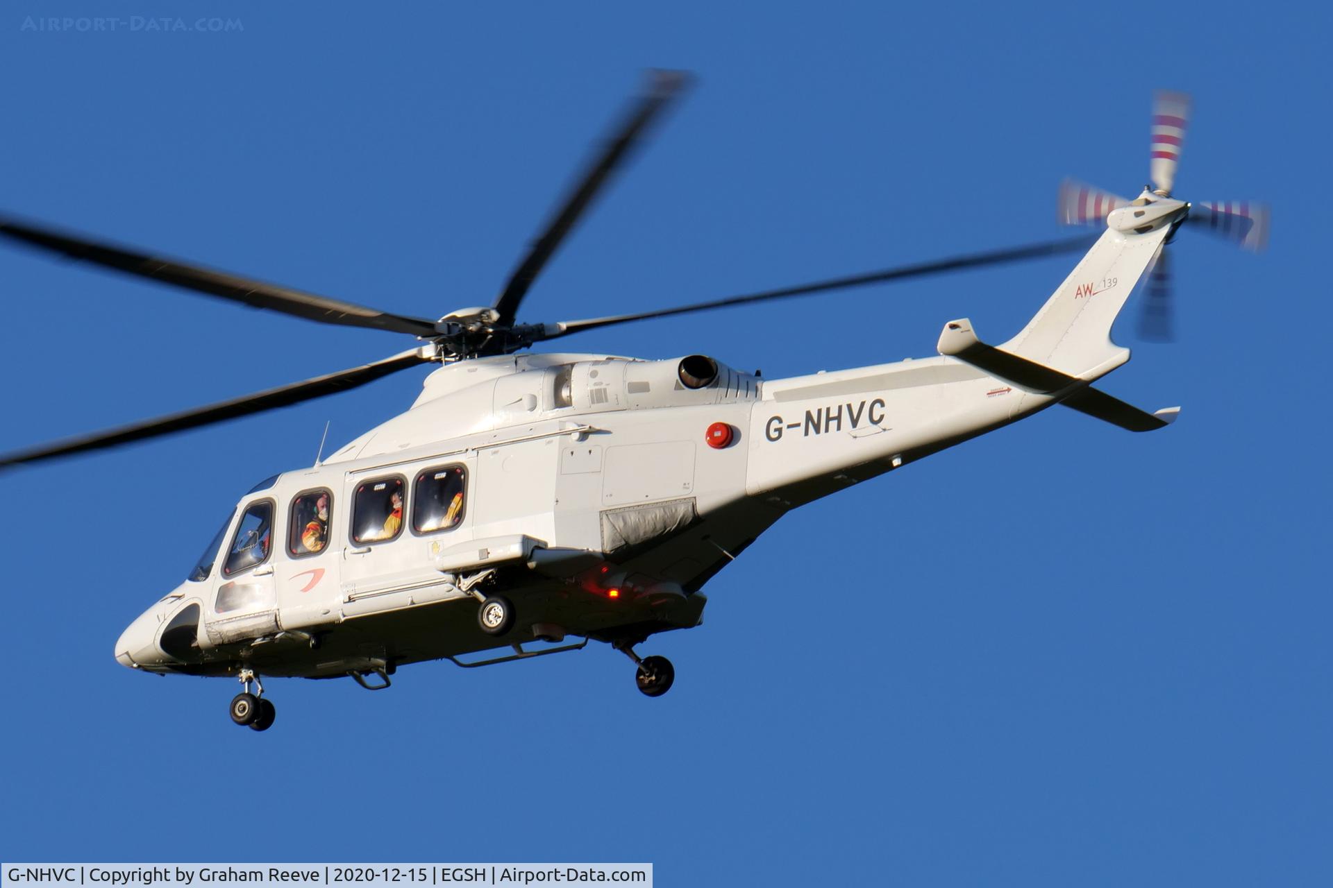 G-NHVC, 2015 AgustaWestland AW-139 C/N 31704, On approach to Norwich.