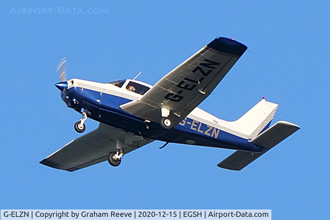 G-ELZN, 1984 Piper PA-28-161 Warrior II C/N 28-8416078, On approach to Norwich.