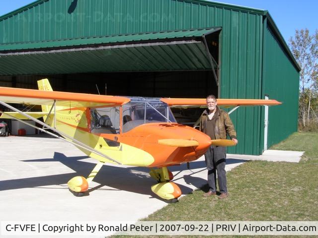 C-FVFE, 1996 Rans S-6S Coyote II C/N 0195726, Pictured with the late Bill Lishman who was 1/2 owner at the time. Private airstrip in Orono, Ontario.