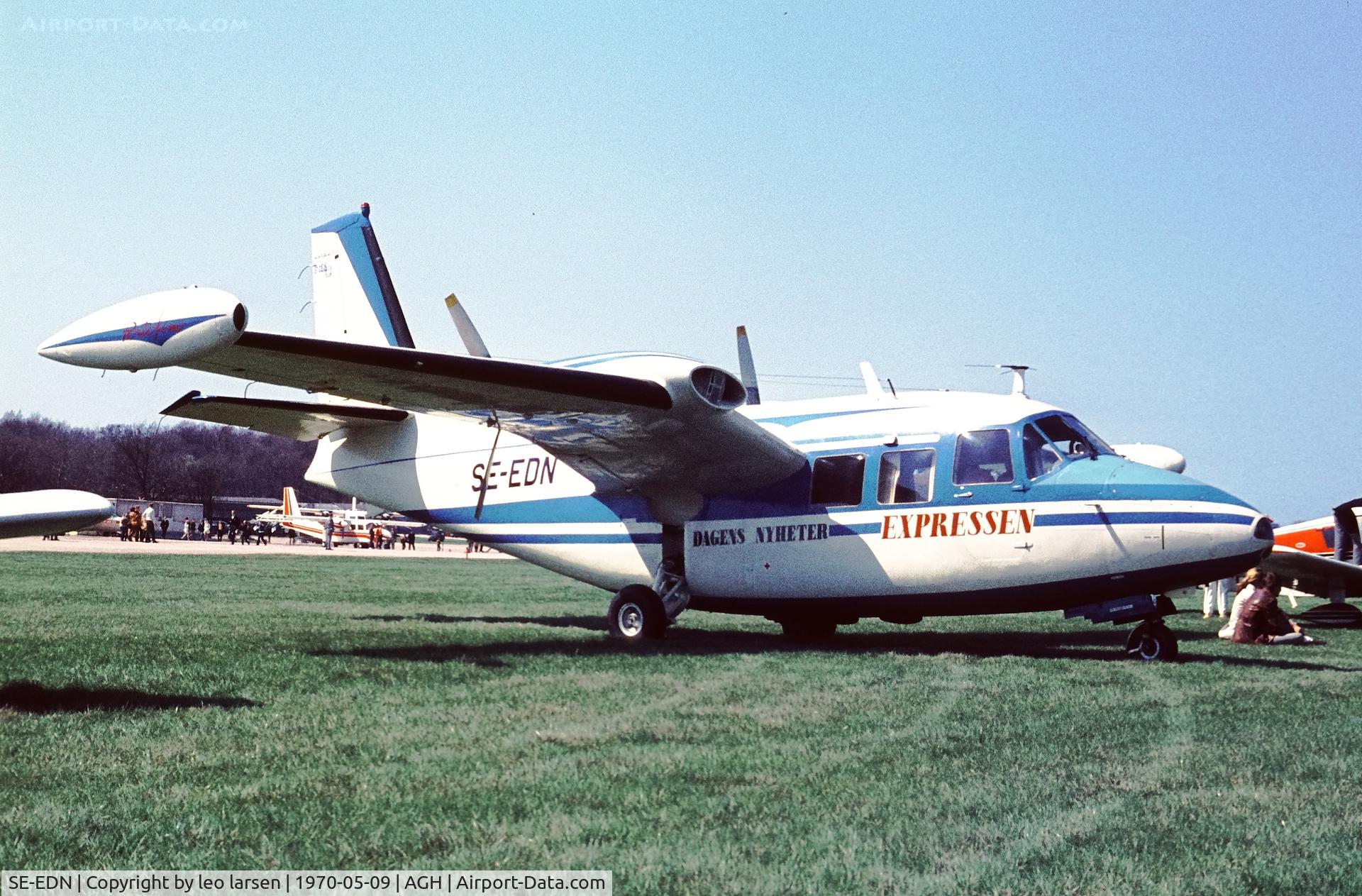 SE-EDN, 1965 Piaggio P.166B Portofino C/N 413, Ängelholm F.10 9.5.1970
