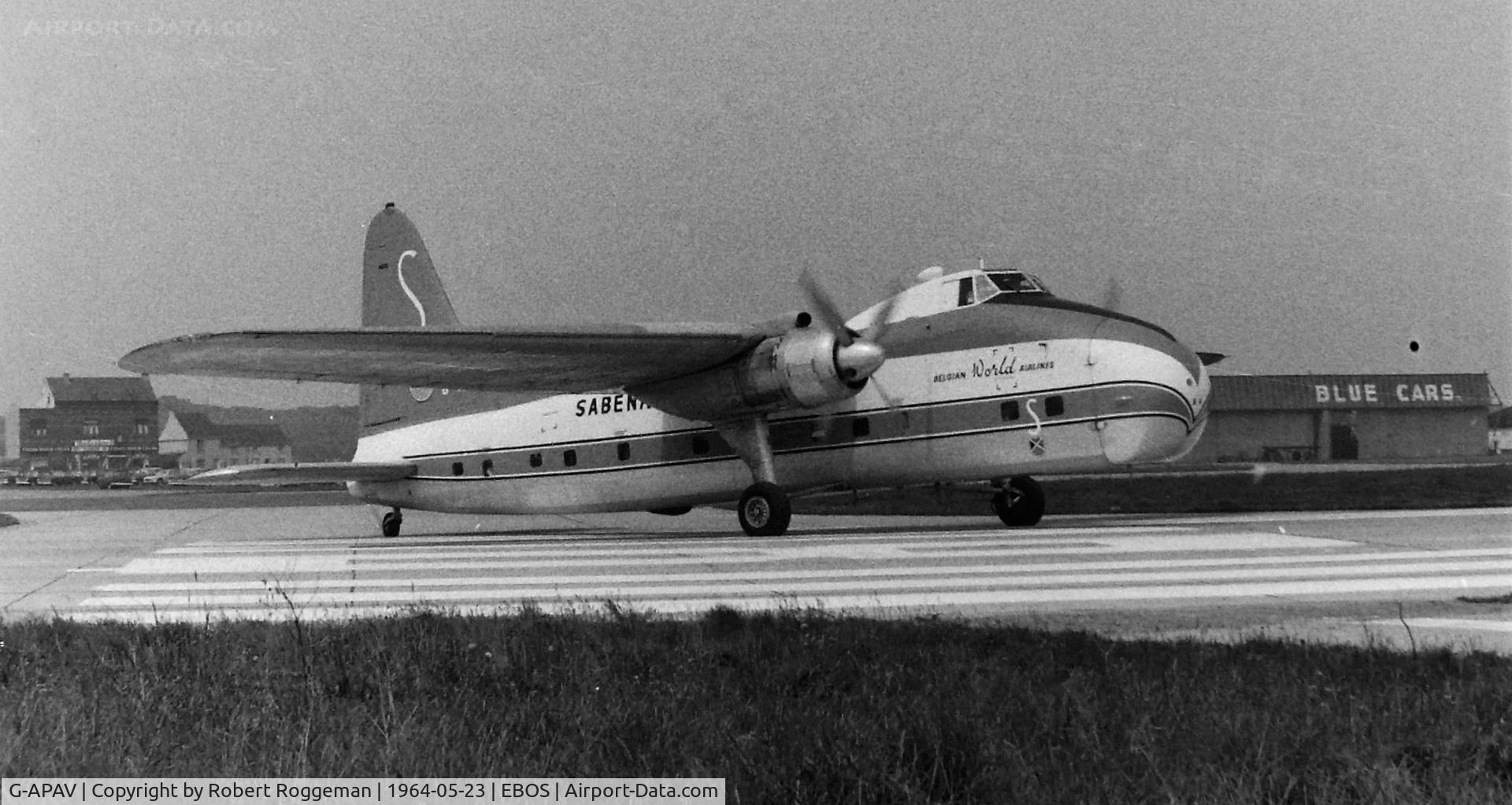 G-APAV, Bristol 170 Freighter Mk.32 C/N 13263, 1964-05.SABENA.