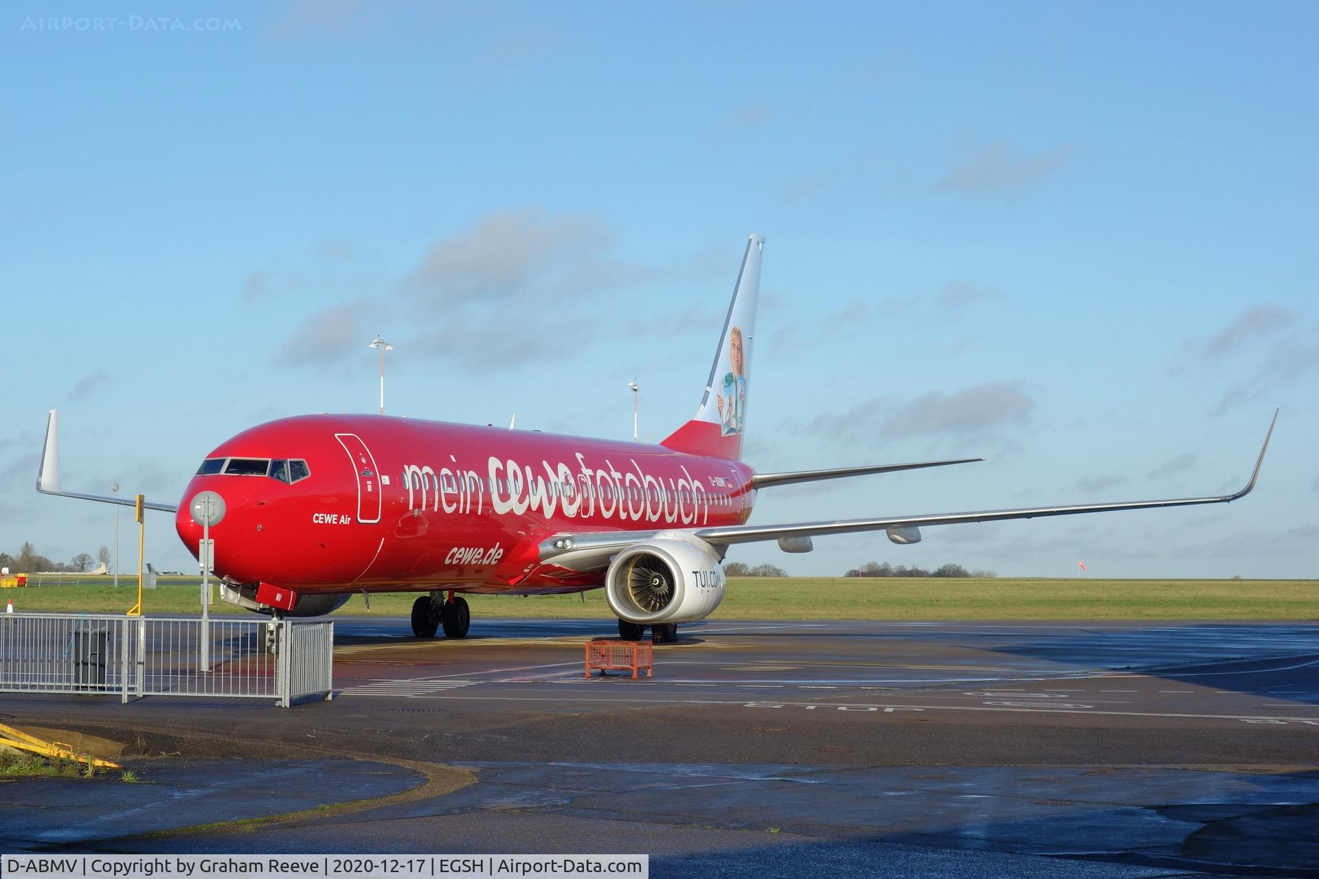 D-ABMV, 2013 Boeing 737-86J C/N 37785, On stand at Norwich.