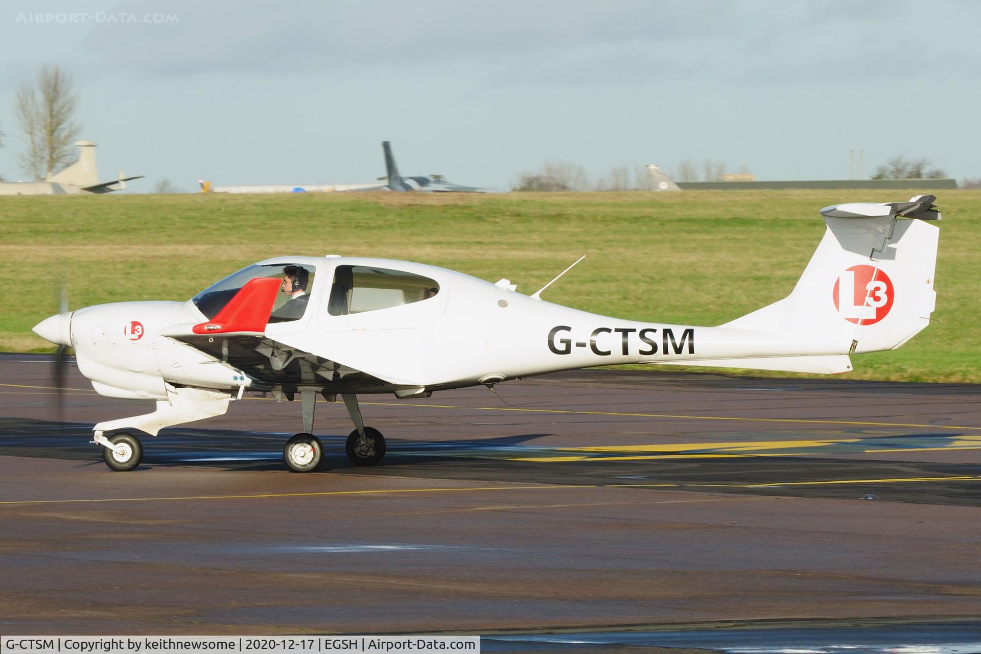 G-CTSM, 2016 Diamond DA-40NG Diamond Star C/N 40.N311, Arriving at Norwich.