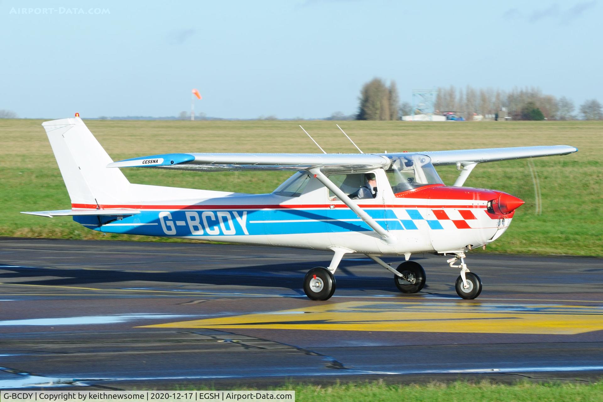 G-BCDY, 1974 Reims FRA150L Aerobat C/N 0237, Leaving Norwich.