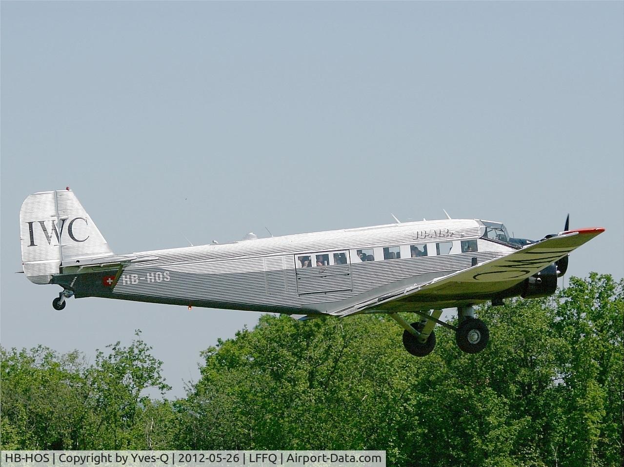 HB-HOS, 1939 Junkers Ju-52/3m g4e C/N 6580, Junkers Ju-52-3m g4e, Take off, La Ferté-Alais airfield (LFFQ) Air show 2012