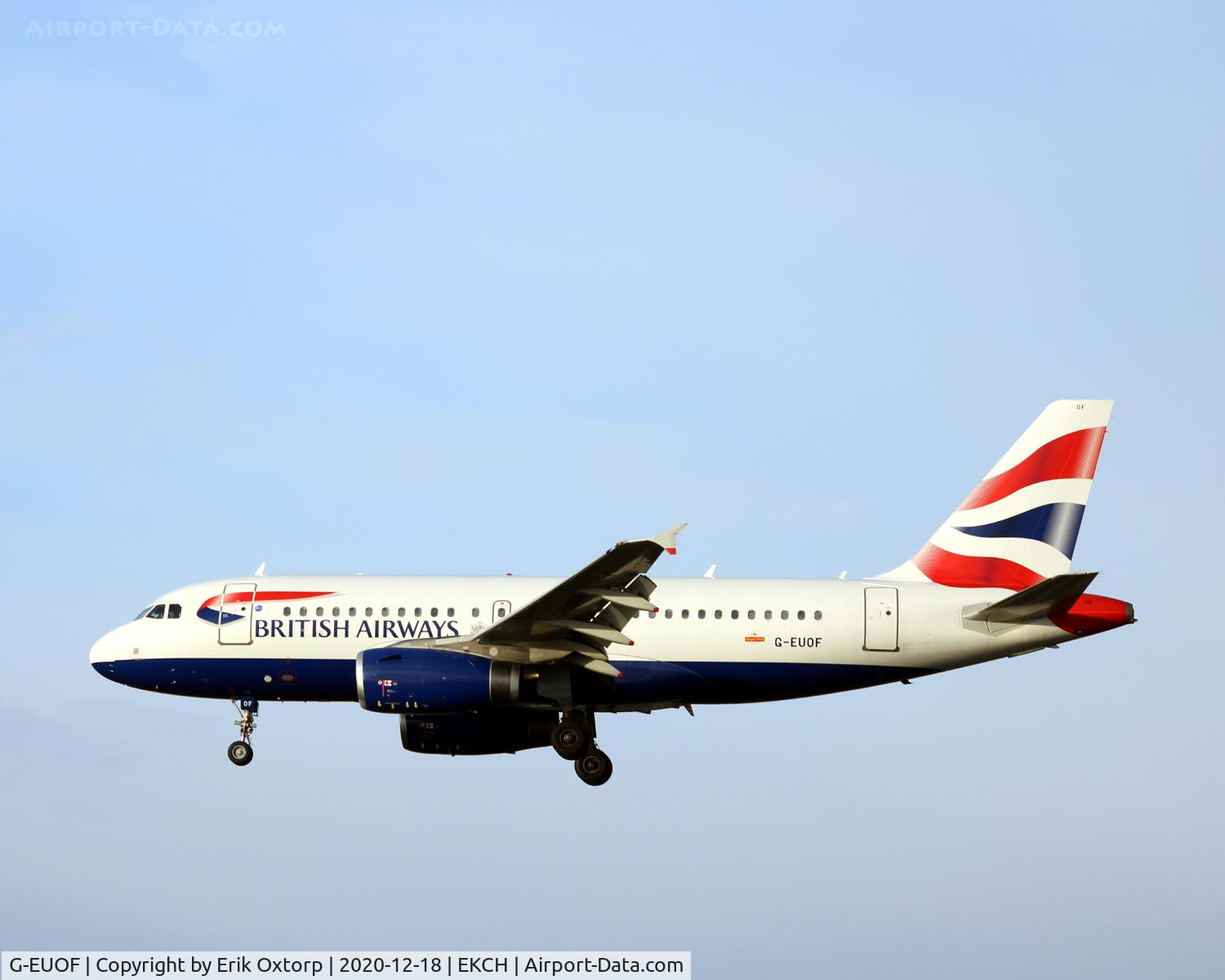 G-EUOF, 2001 Airbus A319-131 C/N 1590, G-EUOF landing rw 22L
