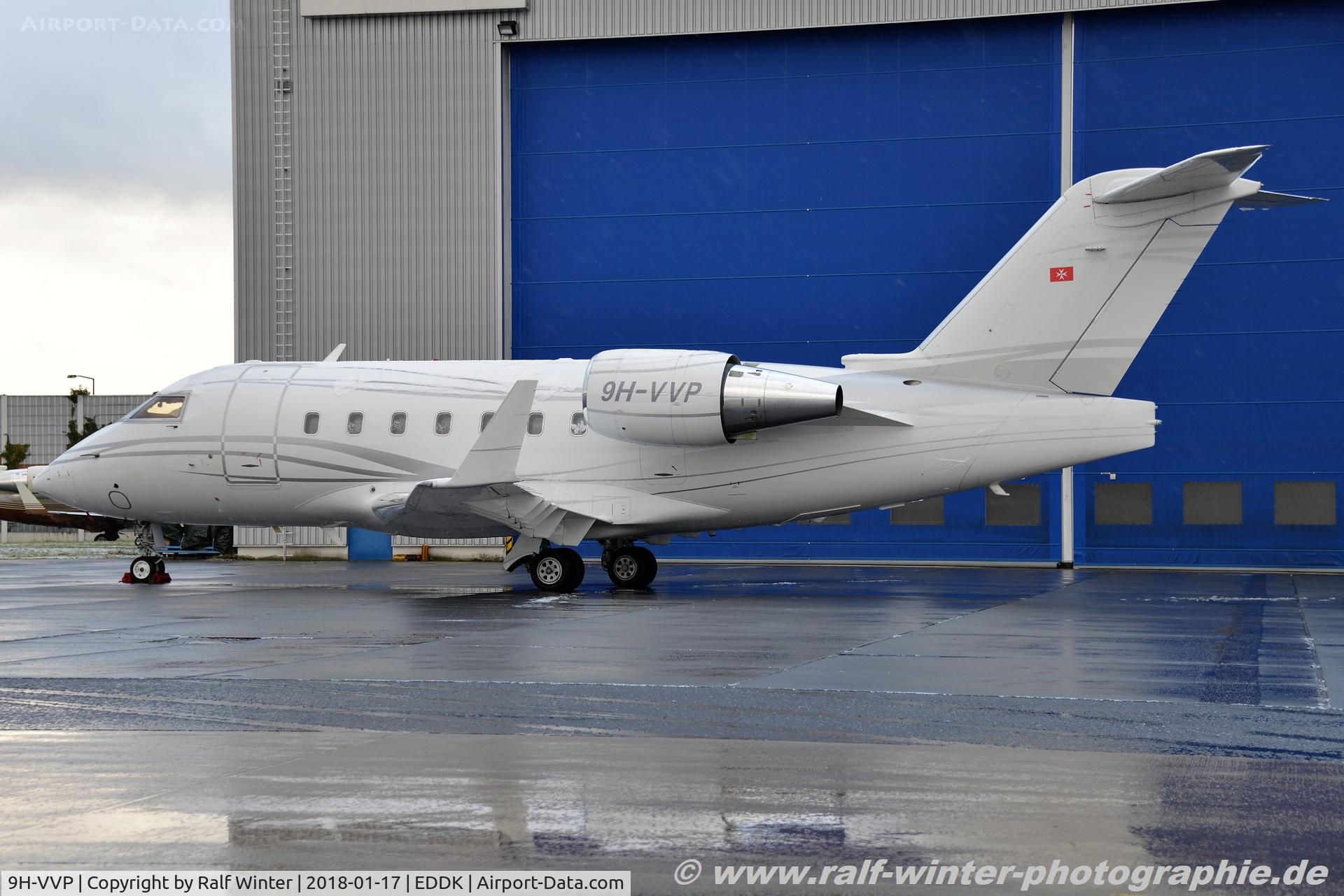 9H-VVP, 2005 Bombardier Challenger 604 (CL-600-2B16) C/N 5612, Bombardier CL-600-2B16 Challenger 604 - TEU TAG Aviation Malta - 5612 - 9H-VVP - 17.01.2018 - CGN