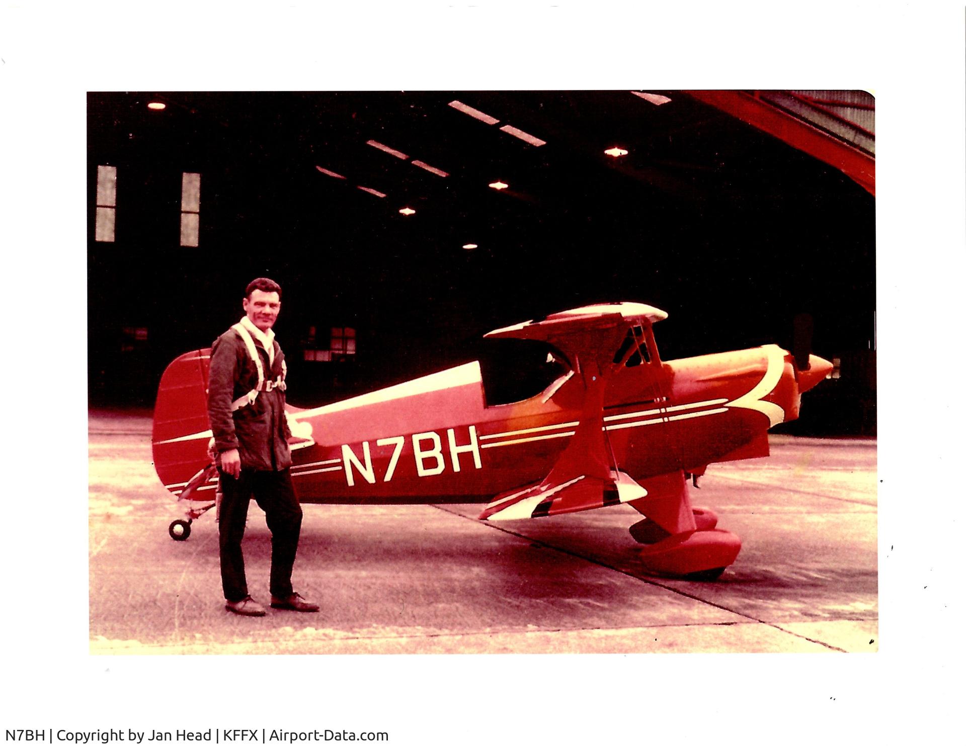 N7BH, 1964 Pitts S-1C Special C/N BH-1-PS1C, My brother-in-law, Capt.Buddy Head, of Irving, TX, built N7BH (completion aprox. 1964) and flew it in aerobatic competition several years.  Notably, He was an alternate in the Russian Aerobatic Olympic competition.