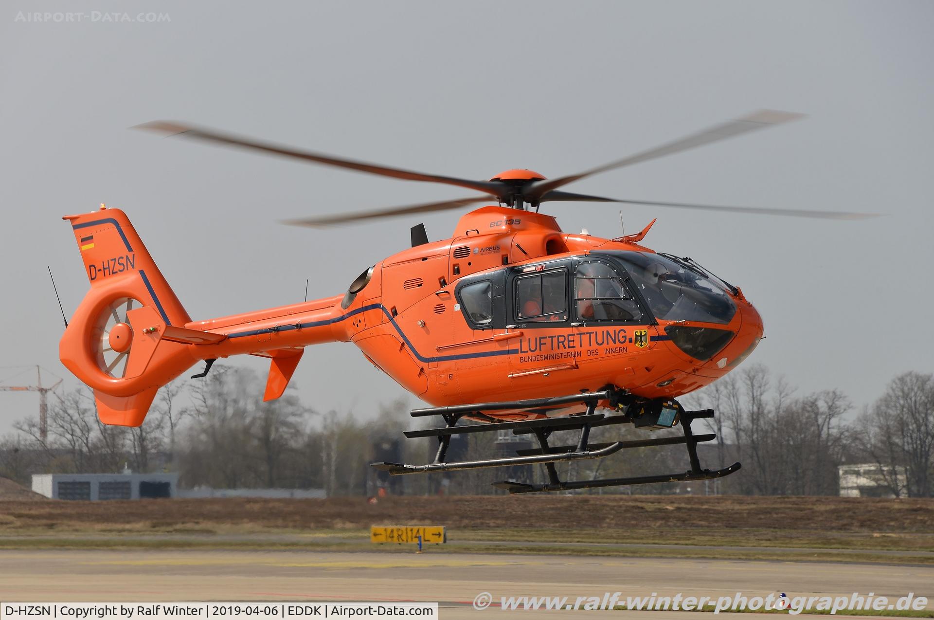 D-HZSN, 2008 Eurocopter EC-135T-2+ C/N 0629, Eurocopter EC-135 T2i - Bundesministerium des Inneren 'Christoph 3' - 629 - D-HZSN - 06.04.2019 - CGN