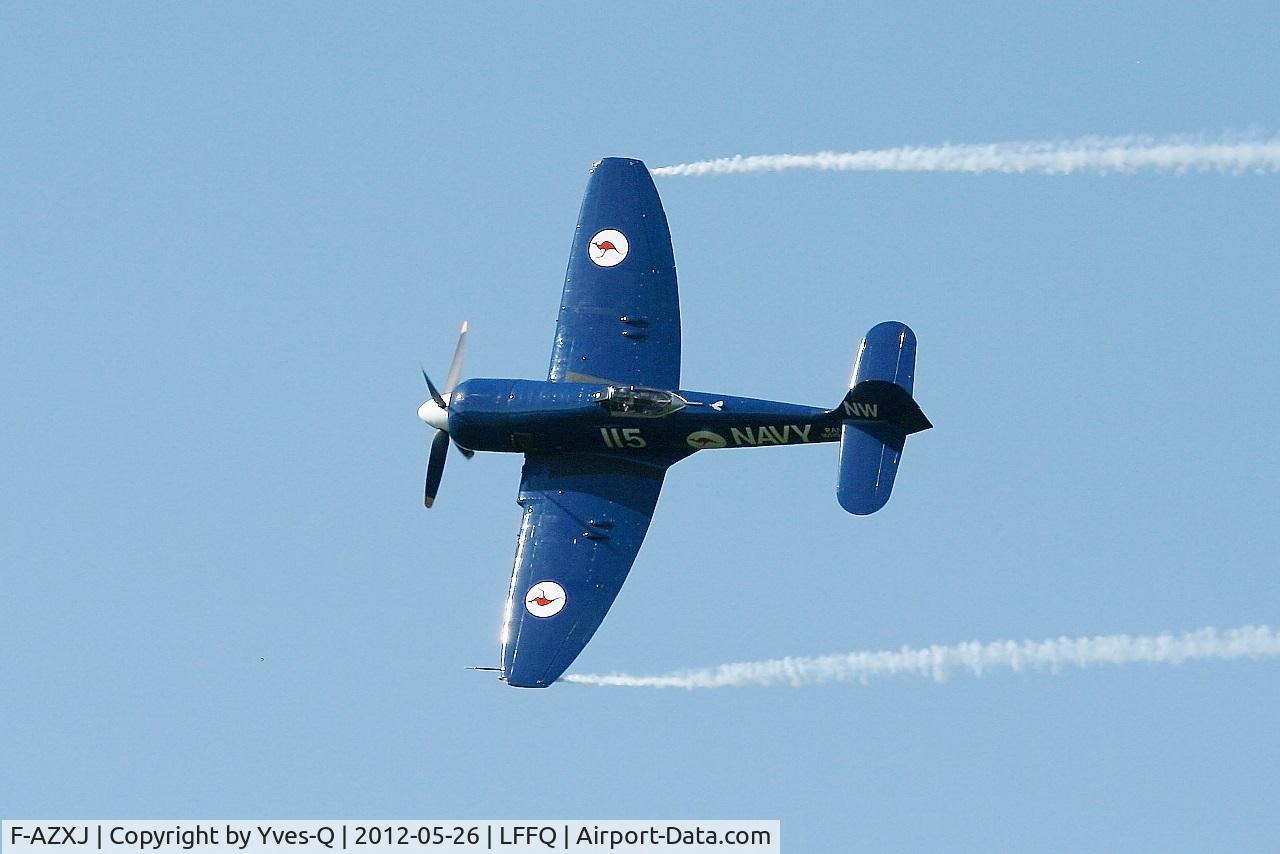 F-AZXJ, 1949 Hawker Sea Fury FB.11 C/N 37733, Hawker Sea Fury FB.11, On display, La Ferté-Alais Airfield (LFFQ) Air show 2012