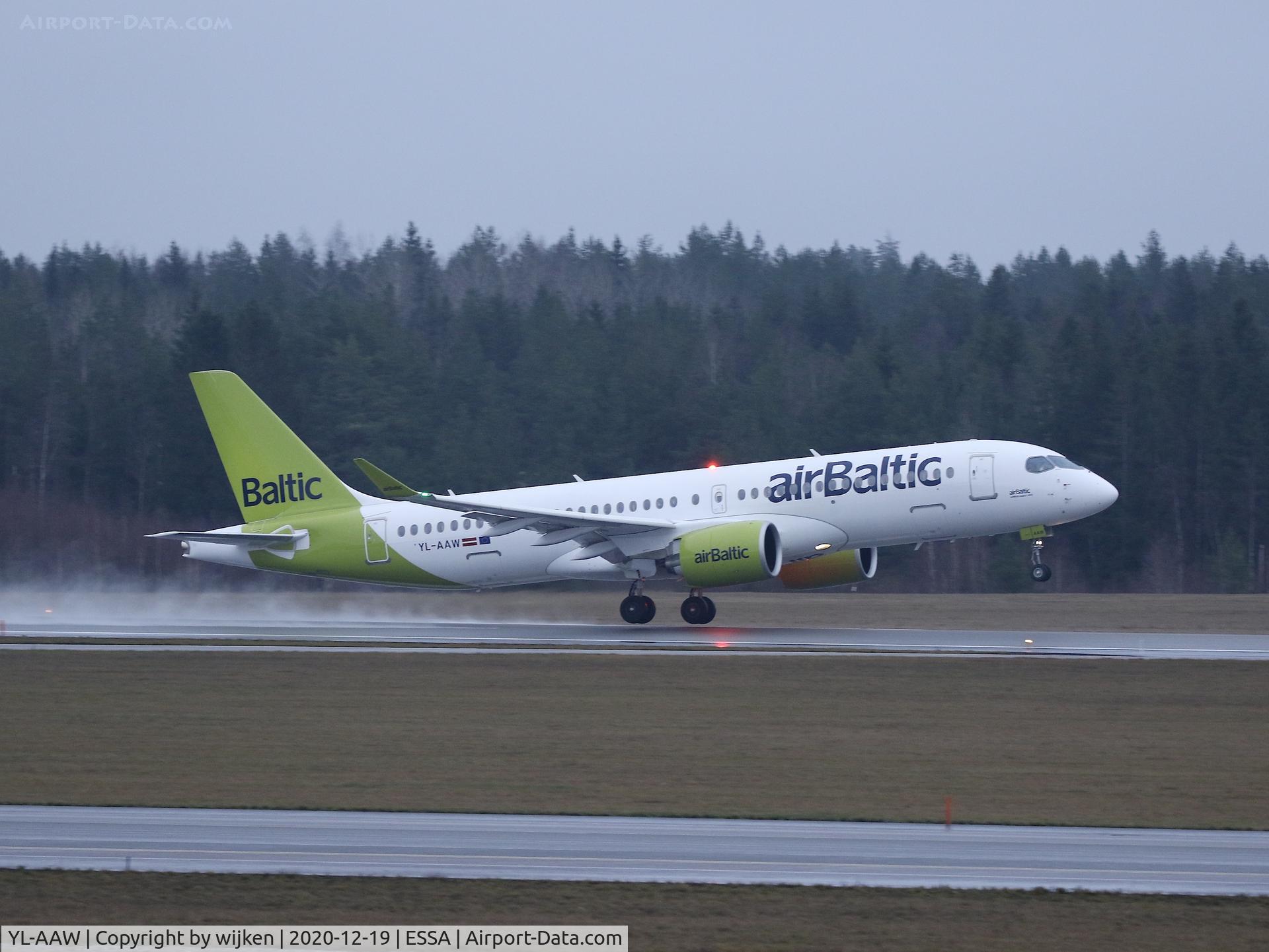 YL-AAW, 2020 Airbus A220-300 C/N 55086, RWY 19L