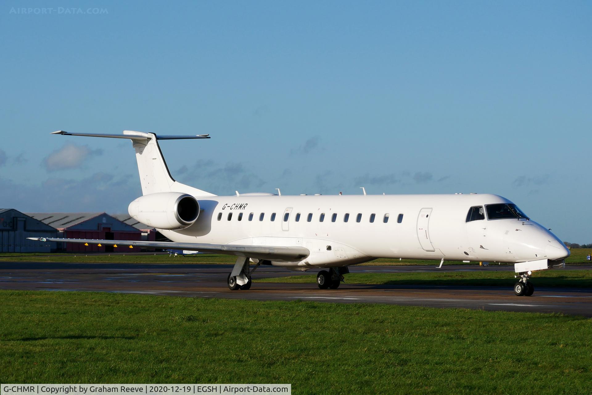 G-CHMR, 2001 Embraer EMB-145MP (ERJ-145MP) C/N 145405, Just landed at Norwich.