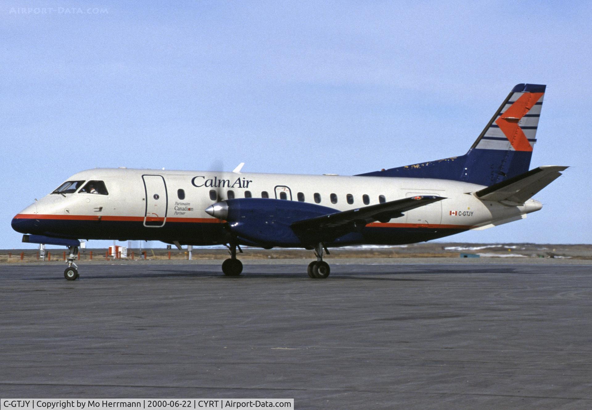 C-GTJY, 1989 Saab 340B C/N 340B-166, arriving into Rankin from South
