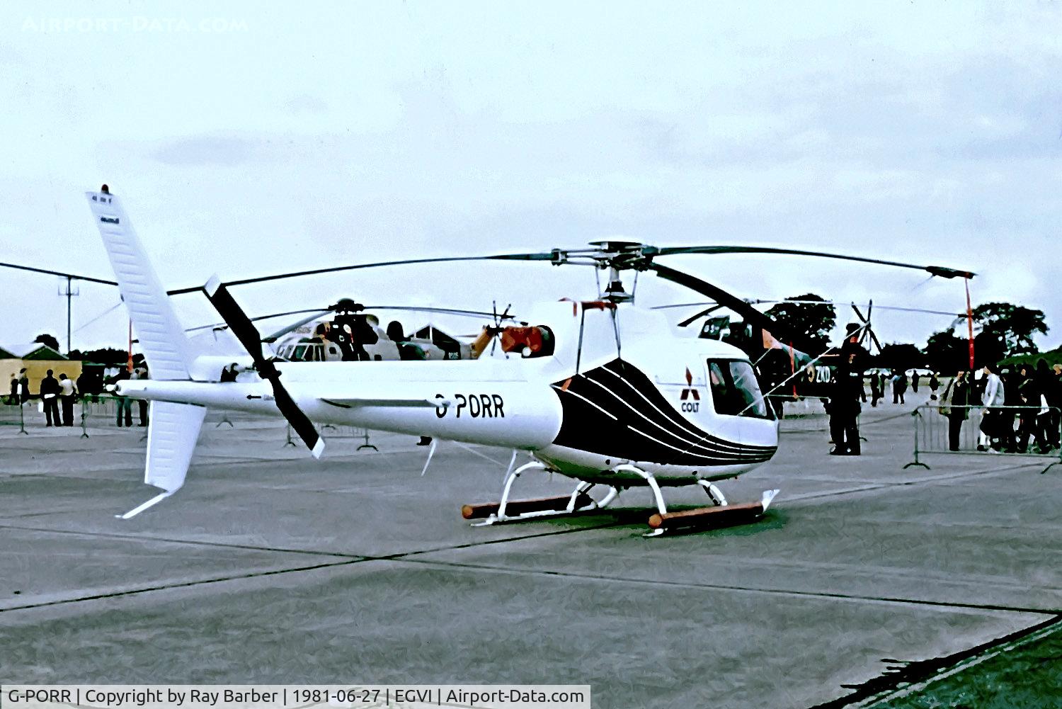 G-PORR, 1980 Aerospatiale AS-350B Ecureuil C/N 1395, G-PORR   Aerospatiale AS.350BA Ecureuil [1395] RAF Greenham Common~G 27/06/1981