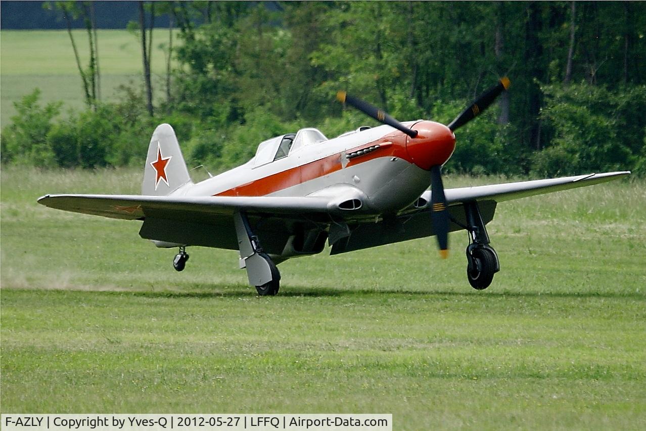 F-AZLY, Yakovlev Yak-3U C/N 172890, Yakovlev Yak-3U, Landing, La Ferté-Alais airfield (LFFQ) Air show 2012