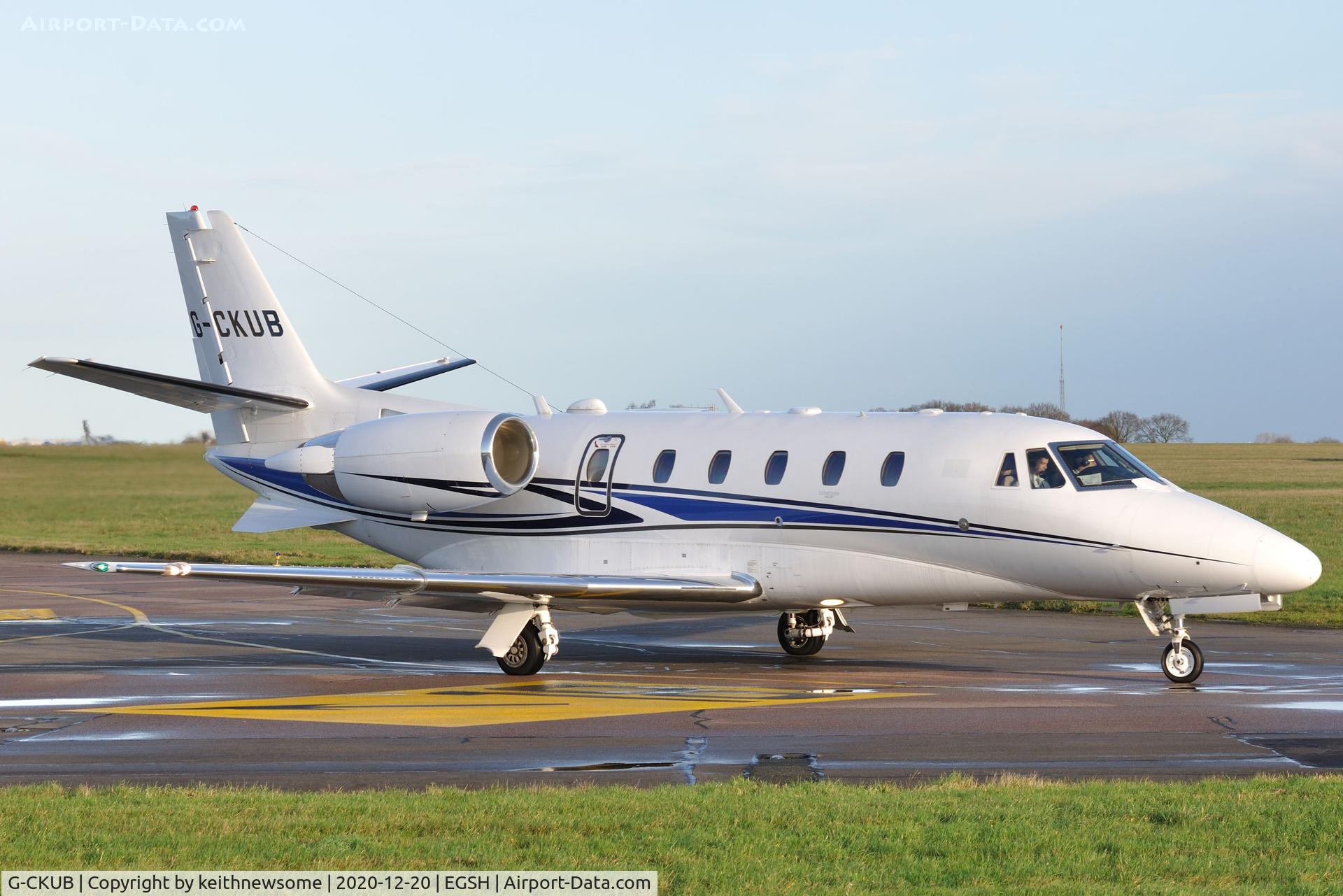 G-CKUB, 2014 Cessna 560XL Citation XLS+ C/N 560-6169, Leaving Norwich for Sion, Switzerland.