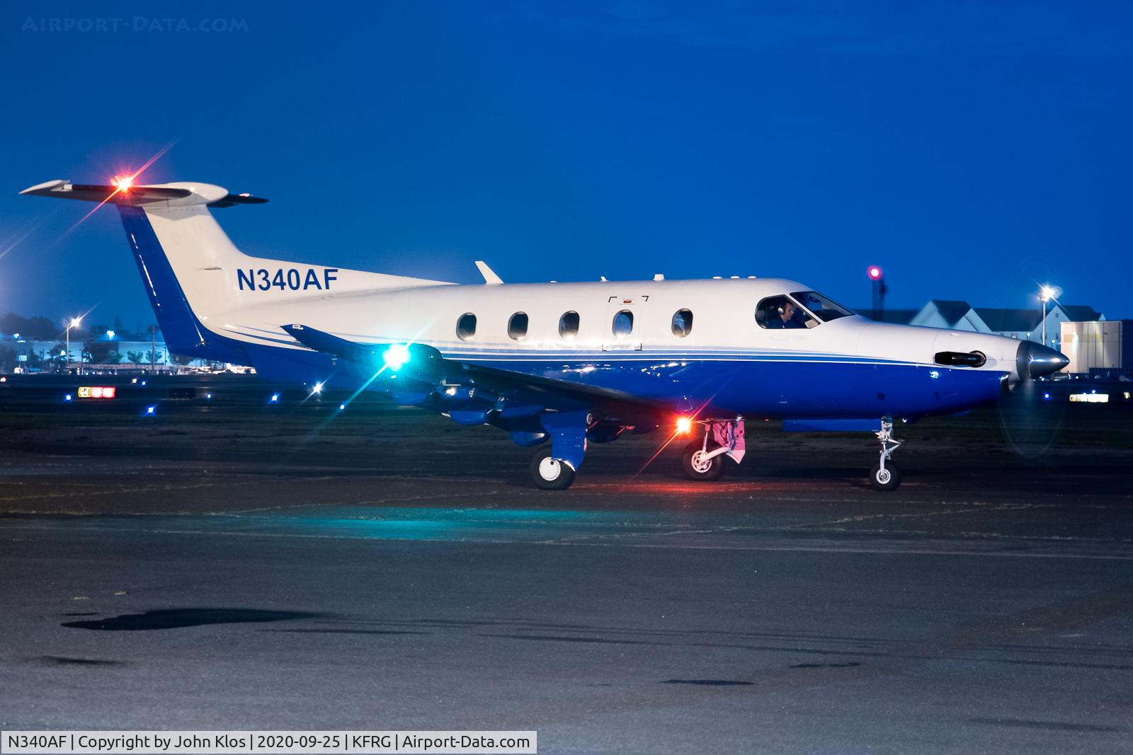 N340AF, 2012 Pilatus PC-12/47E C/N 1340, Night Departure