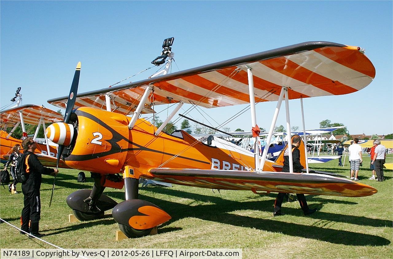 N74189, 1941 Boeing PT-17/R985 Kaydet (A75N1) C/N 75-717, Boeing A75N1(PT17), Static display, La Ferté-Alais airfield (LFFQ) Air show 2012