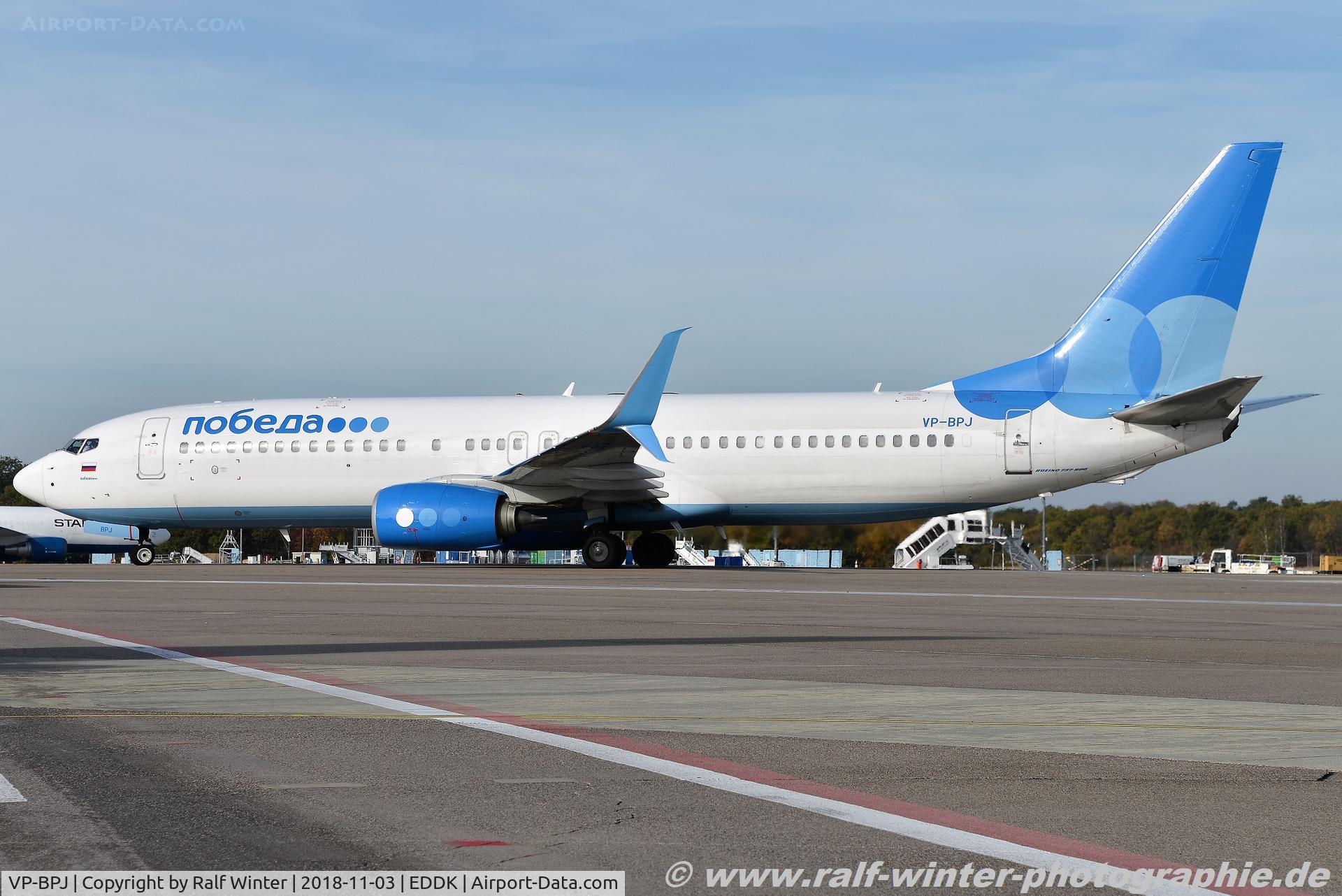 VP-BPJ, 2017 Boeing 737-8AL C/N 61800, Boeing 737-8AL(W) - DP PBD Pobeda - 61800 - VP-BPJ - 03.11.2018 - CGN