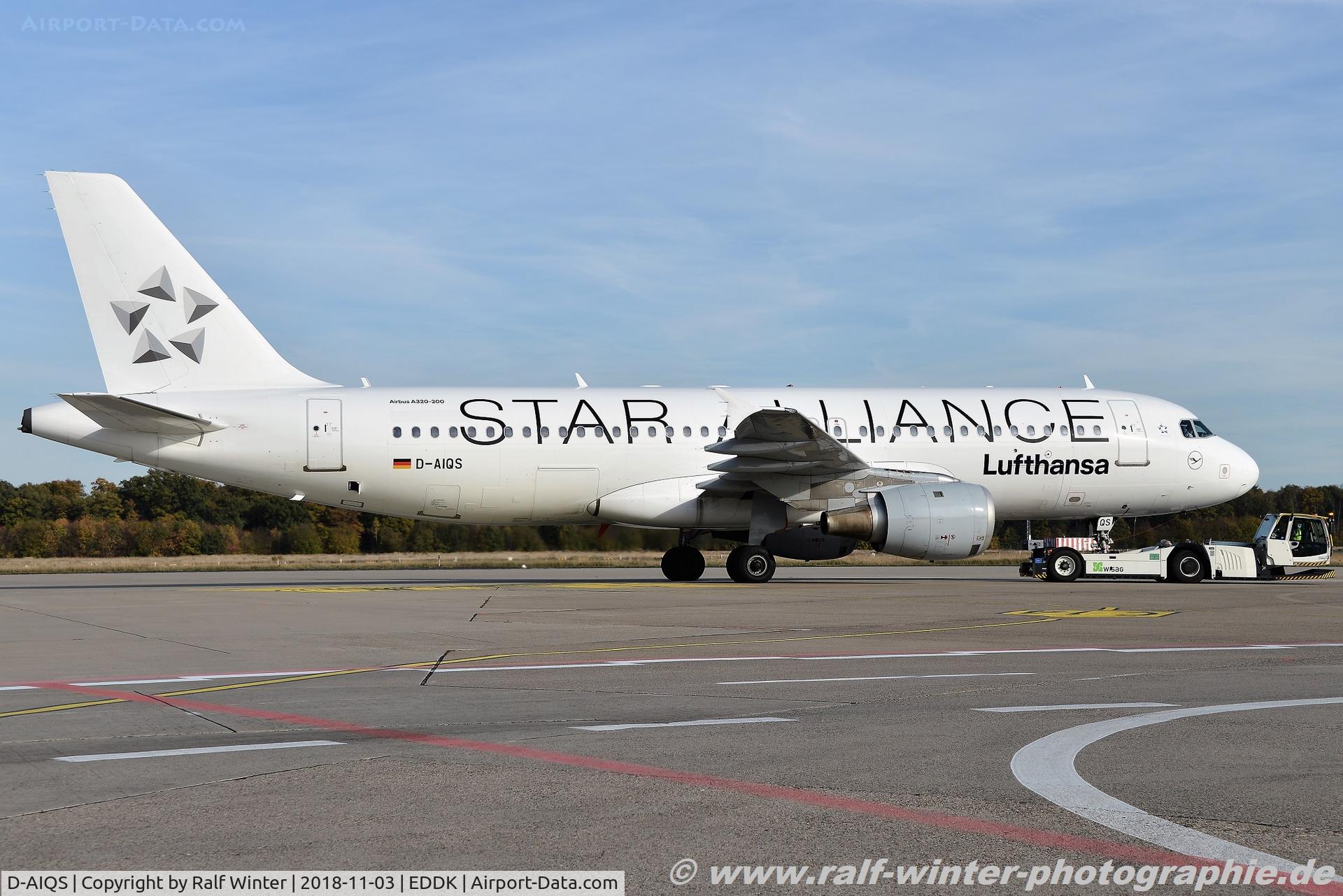 D-AIQS, 1993 Airbus A320-211 C/N 401, Airbus A320-211 - LH DLH Lufthansa 'Quedlingburg' 'Star Alliance' - 401 - D-AIQS - 03.11.2018 - CGN
