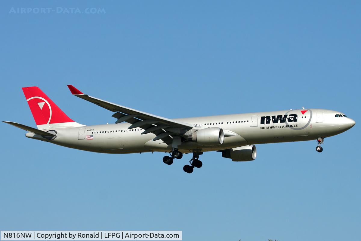 N816NW, 2007 Airbus A330-323X C/N 0827, at cdg
