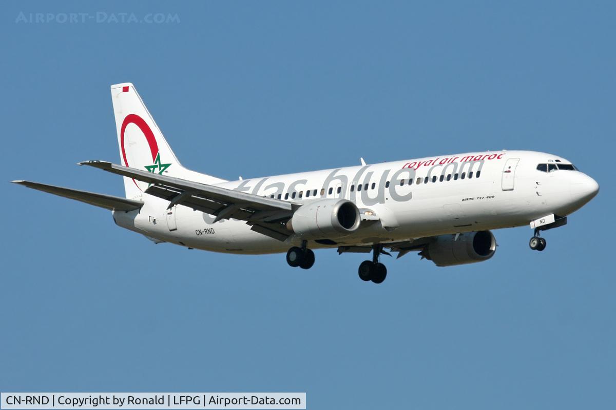 CN-RND, 1994 Boeing 737-4B6 C/N 26530/2588, at cdg