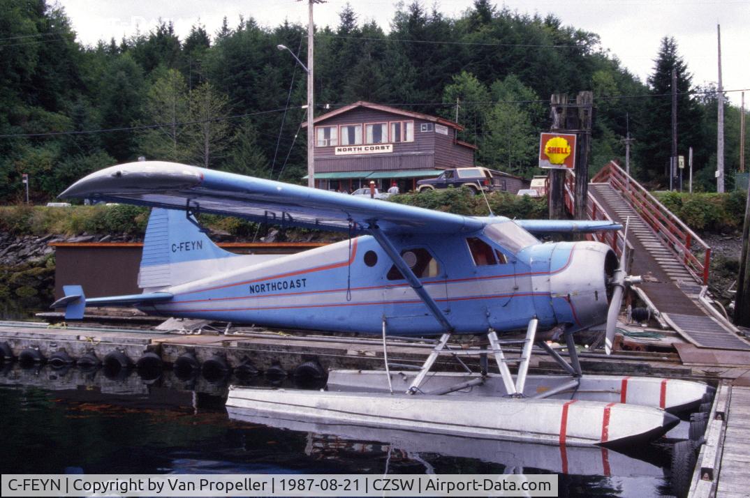 C-FEYN, 1953 De Havilland Canada DHC-2 Beaver Mk.I C/N 508, De Havilland Canada DHC-2 Beaver I at Seal Cove Water Airport, Prince Rupert, British Columbia, Canada. 1987