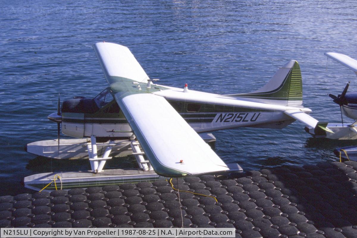 N215LU, De Havilland Canada U-6A Beaver C/N 1158/1738, De Havilland Canada DHC-2 Beaver (U-6A) at Juneau sea plane base, Alaska. 1987