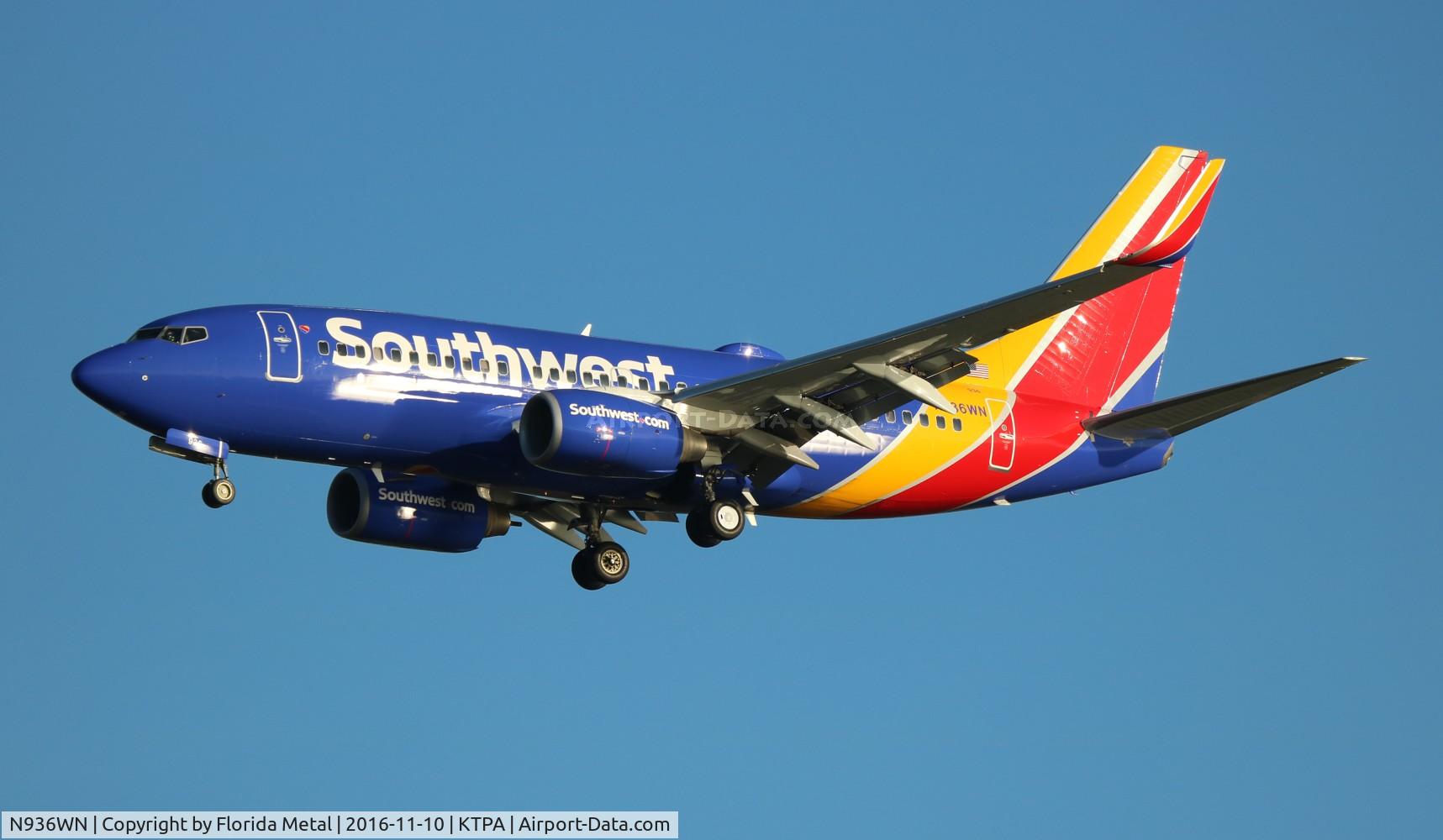 N936WN, 2009 Boeing 737-7H4 C/N 36643, TPA spotting 2016