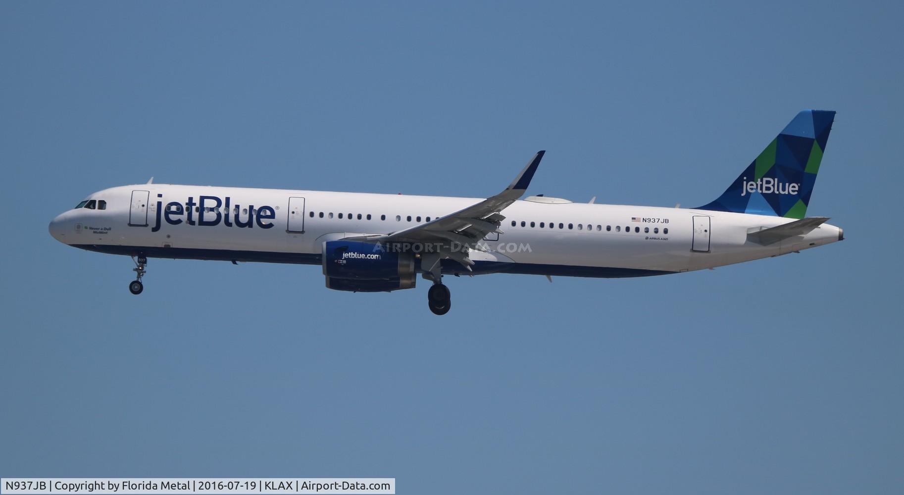 N937JB, 2014 Airbus A321-231 C/N 6245, LAX spotting 2016