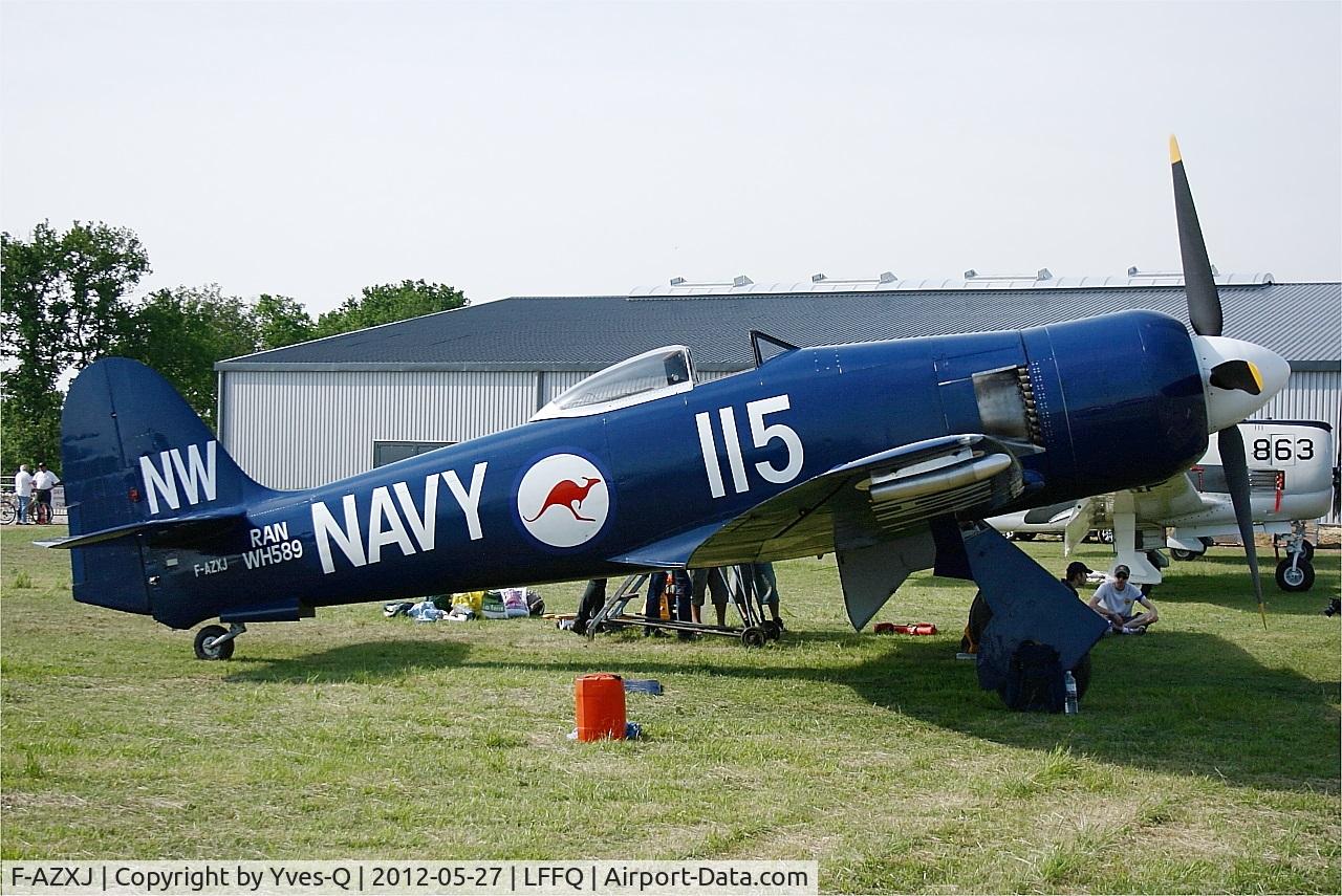 F-AZXJ, 1949 Hawker Sea Fury FB.11 C/N 37733, Hawker Sea Fury FB.11, Static display, La Ferté-Alais Airfield (LFFQ) Air Show 2012
