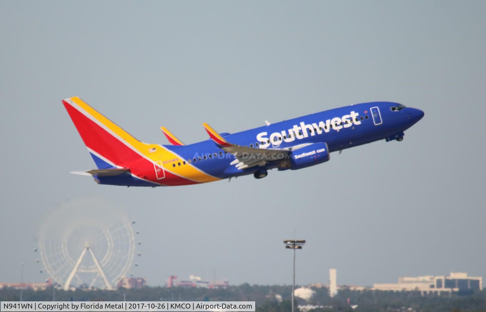 N941WN, 2009 Boeing 737-7H4 C/N 36647, MCO spotting 2017