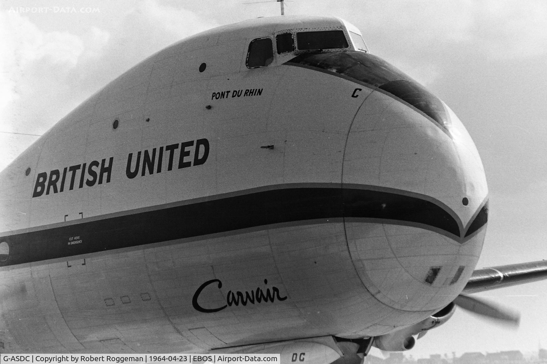 G-ASDC, 1963 Aviation Traders ATL-98 Carvair C/N 10273/ATL98/7, BRITISH UNITED.PONT DU RHIN.