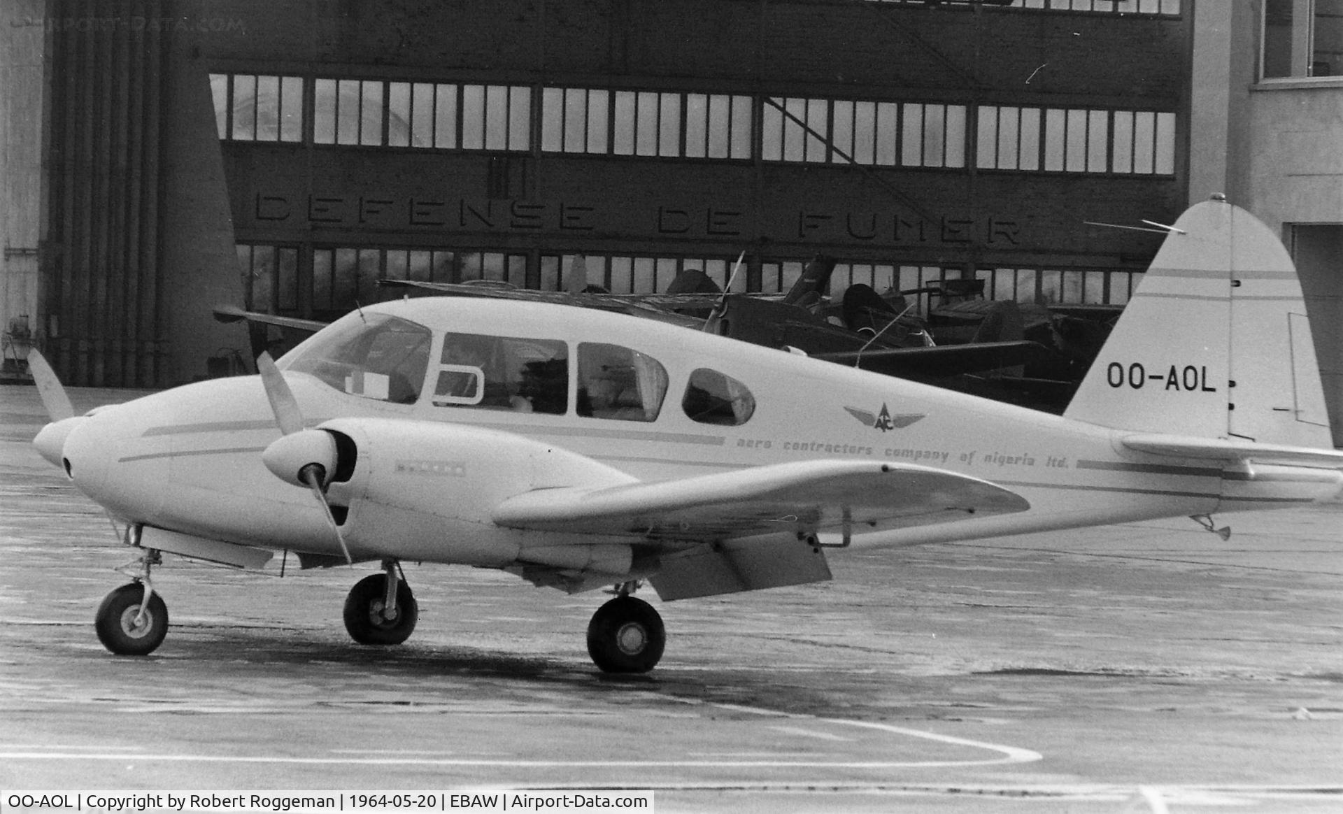 OO-AOL, 1960 Piper PA-23-160 Apache C/N 23-1640, VISIT.