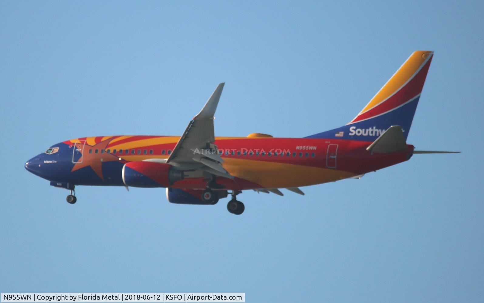 N955WN, 2011 Boeing 737-7H4 C/N 36671, SFO spotting 2018