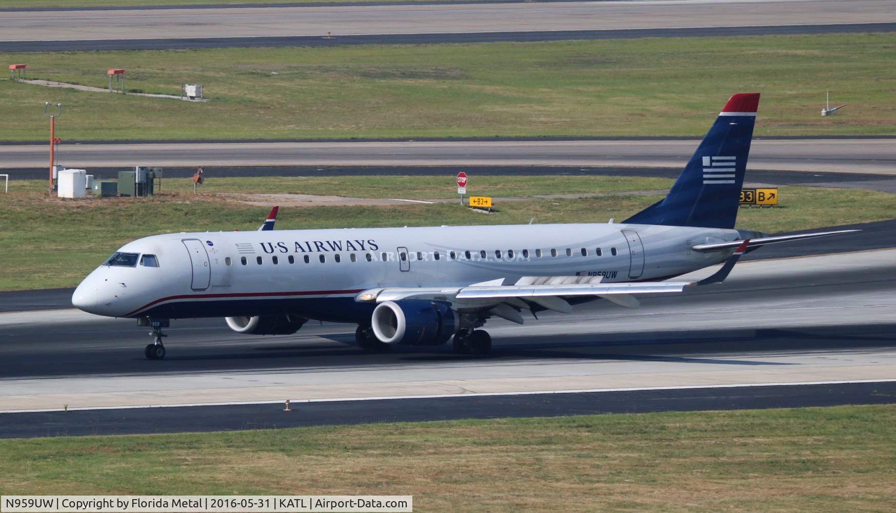 N959UW, 2008 Embraer 190AR (ERJ-190-100IGW) C/N 19000166, ATL spotting 2016