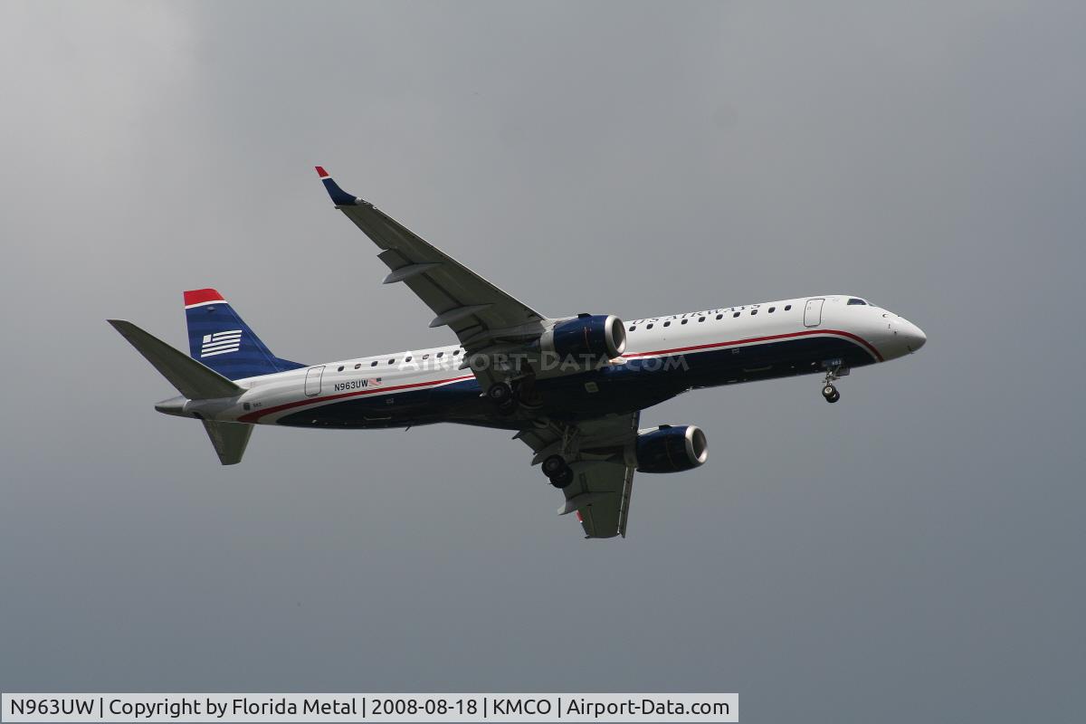 N963UW, 2008 Embraer 190AR (ERJ-190-100IGW) C/N 19000191, MCO spotting 2008