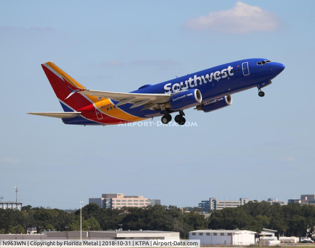 N963WN, 2011 Boeing 737-7H4 C/N 36676, TPA spotting 2018