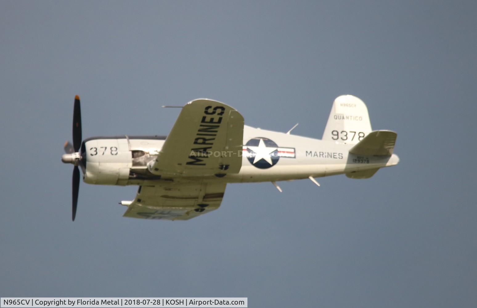 N965CV, 1952 Vought F4U-7 Corsair C/N 965, EAA OSH 2018