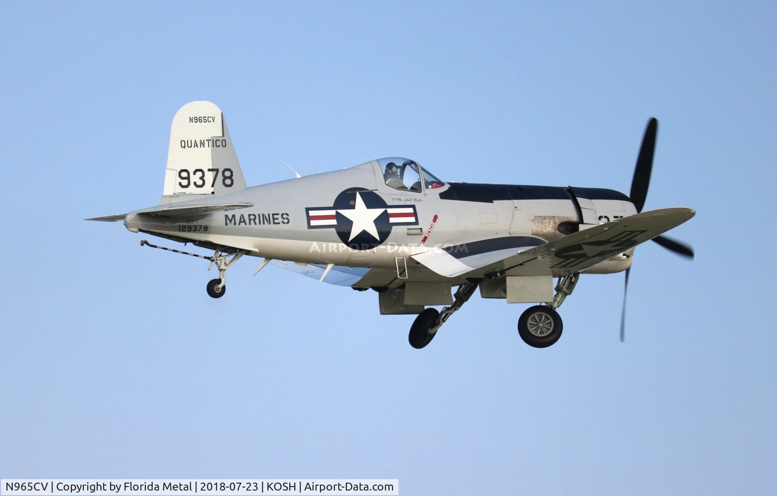 N965CV, 1952 Vought F4U-7 Corsair C/N 965, EAA OSH 2018
