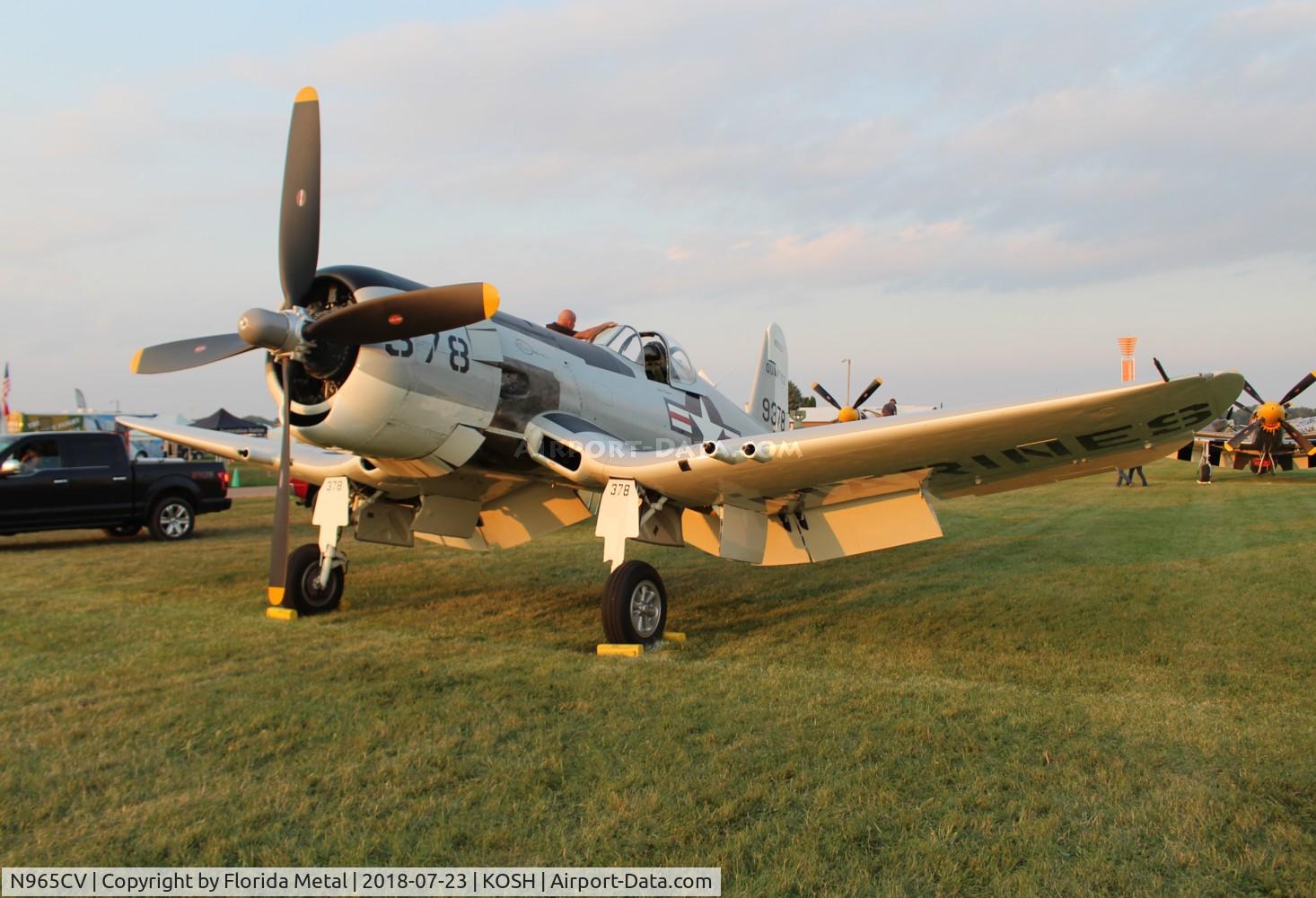 N965CV, 1952 Vought F4U-7 Corsair C/N 965, EAA OSH 2018