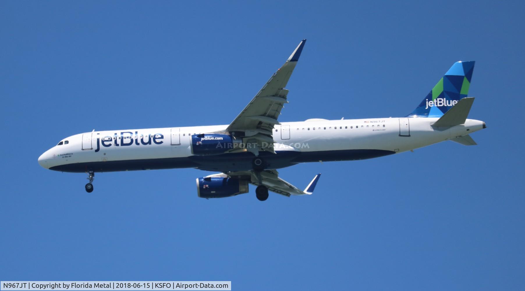N967JT, 2016 Airbus A321-231 C/N 7257, SFO spotting 2018